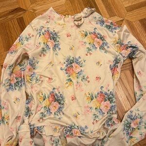 Girls, beautiful floral, Janie and Jack rash guard swimsuit size 12
